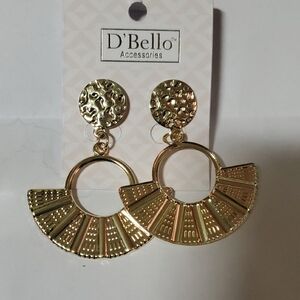 Gold Textured Earrings